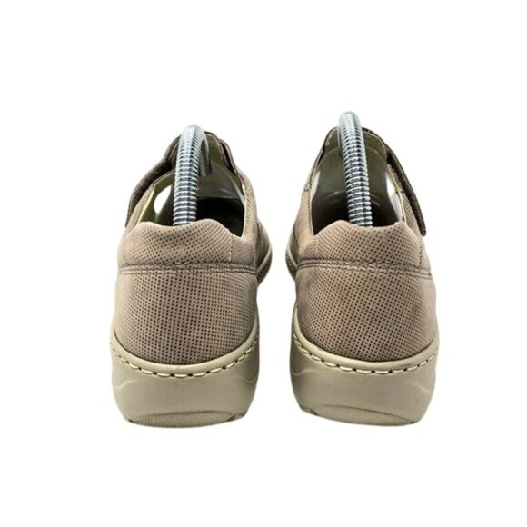 Waldlaufer Beige Leather Comfort Shoes Size 8 Wide Adjustable Strap Casual - Picture 7 of 9